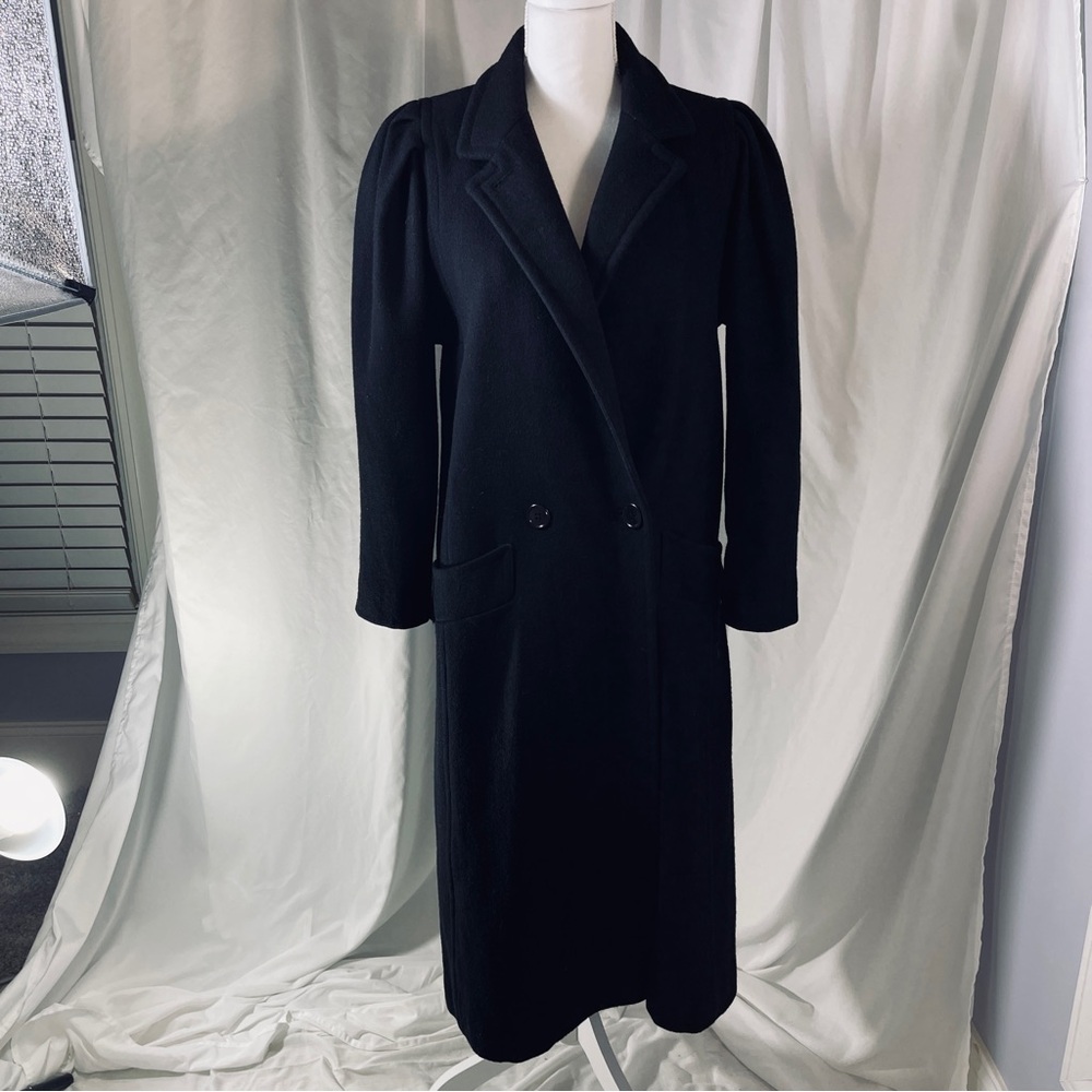 Vintage Elegant Fashion by Jill -USA-Made Wool Blend Double-Breasted Coat